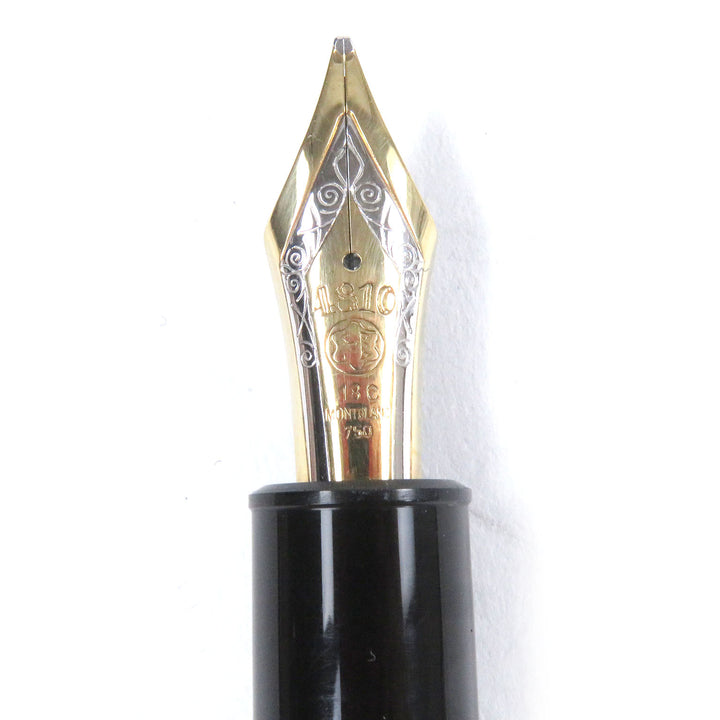良品□MONTBLANC モンブラン マイスターシュテュック 149 ペン先18K Bニブ キャップ式 万年筆 ブラック ゴールド ドイツ製 メンズ