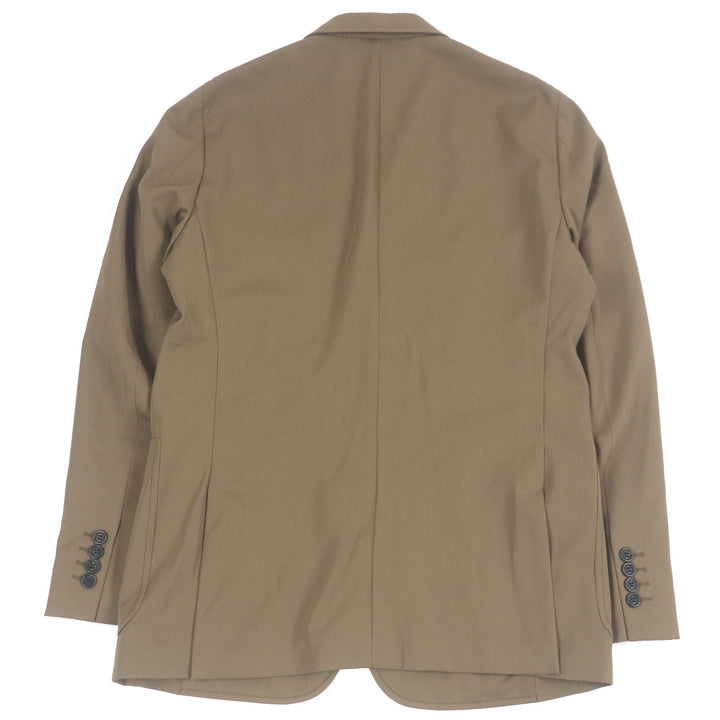 極美品□Dunhill ダンヒル ウール100％ 裏シルク混 ロゴボタン シングル テーラードジャケット ブレザー ベージュ 48 イタリア製 正規品