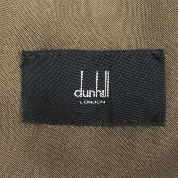 極美品□Dunhill ダンヒル ウール100％ 裏シルク混 ロゴボタン シングル テーラードジャケット ブレザー ベージュ 48 イタリア製 正規品