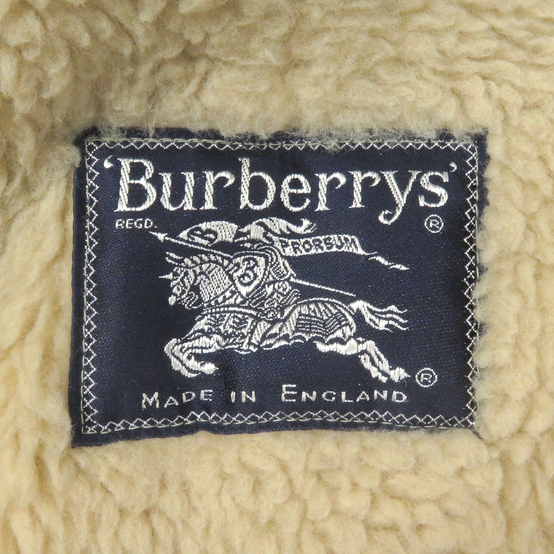 美品□Burberrys バーバリー ヴィンテージ 希少 ボアライナー付き 裏チェック柄 ステンカラーコート メンズLサイズ相当 イングランド製