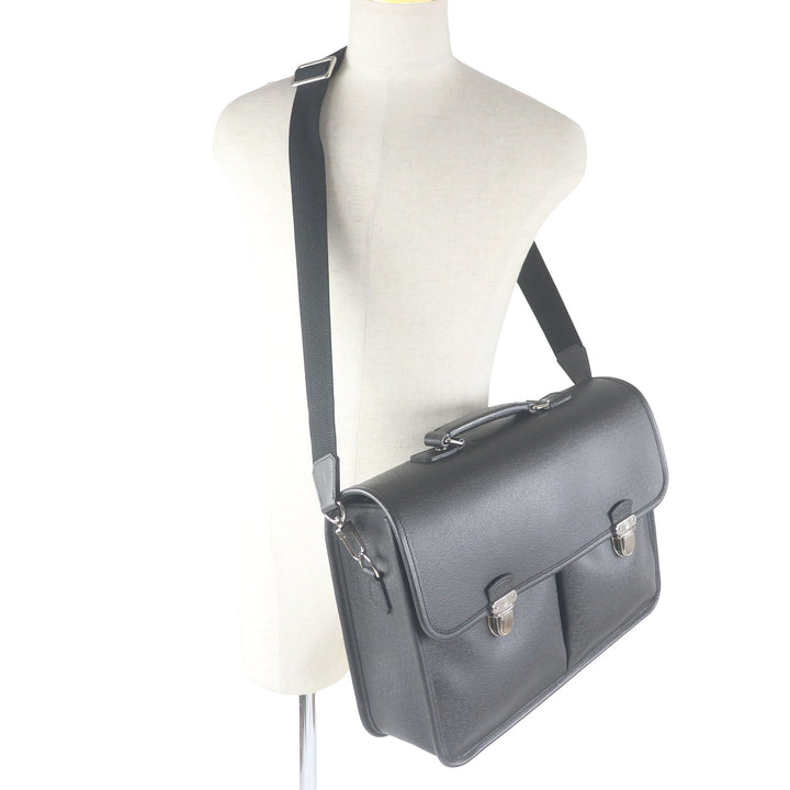 極美品□LOUIS VUITTON ルイヴィトン M32622 タイガ アントン LVロゴエンボス ブリーフケース ショルダーバッグ アルドワーズ フランス製