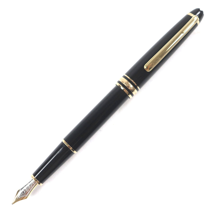 美品▼MONTBLANC モンブラン マイスターシュテュック クラシック 14K Fニブ ホワイトスター 万年筆 ブラック ゴールド ドイツ製 メンズ
