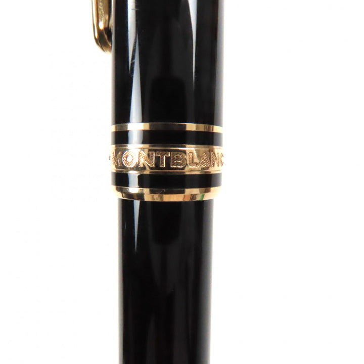 美品▼MONTBLANC モンブラン マイスターシュテュック クラシック 14K Fニブ ホワイトスター 万年筆 ブラック ゴールド ドイツ製 メンズ