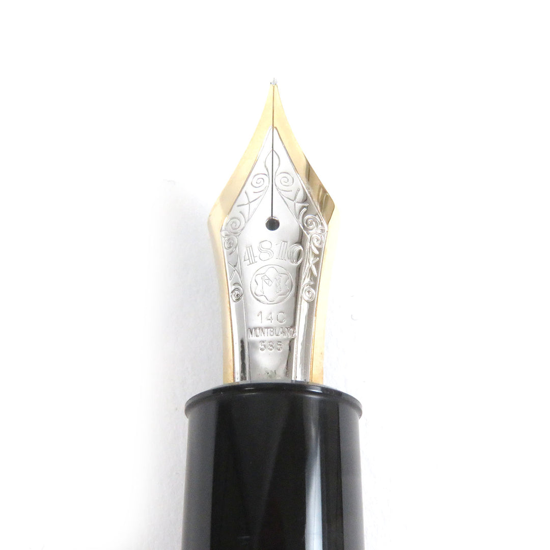 良品□MONTBLANC モンブラン マイスターシュテュック 149 ホワイトスター ペン先14C Fニブ キャップ式 万年筆 ブラック ドイツ製