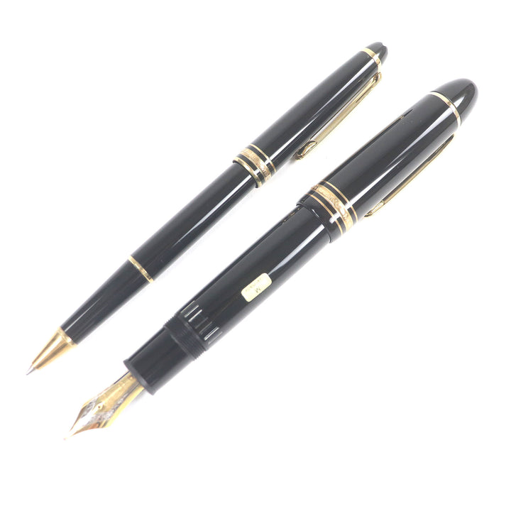 極美品□MONTBLANC モンブラン マイスターシュテュック 149 ペン先18K Mニブ 万年筆 ボールペン 2本セット ブラック ゴールド ドイツ製