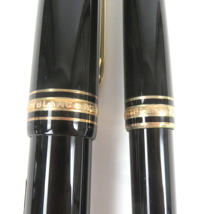 極美品□MONTBLANC モンブラン マイスターシュテュック 149 ペン先18K Mニブ 万年筆 ボールペン 2本セット ブラック ゴールド ドイツ製