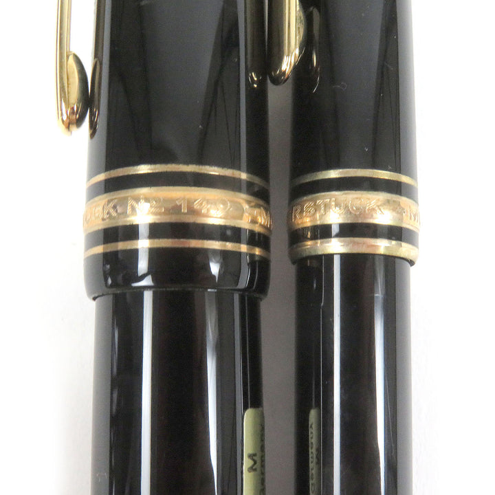 極美品□MONTBLANC モンブラン マイスターシュテュック 149 ペン先18K Mニブ 万年筆 ボールペン 2本セット ブラック ゴールド ドイツ製