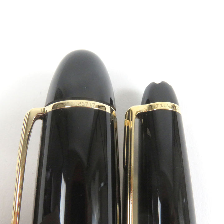 極美品□MONTBLANC モンブラン マイスターシュテュック 149 ペン先18K Mニブ 万年筆 ボールペン 2本セット ブラック ゴールド ドイツ製