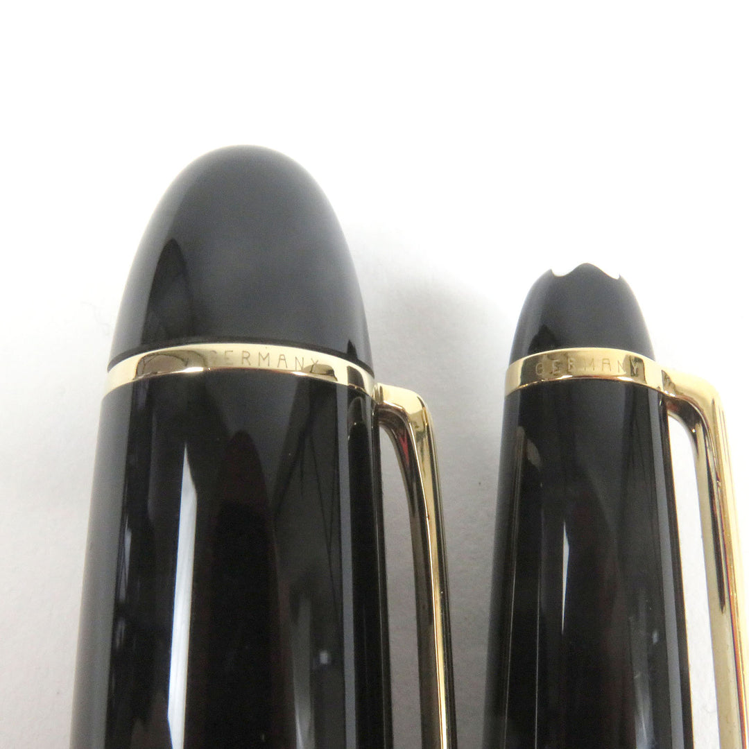 極美品□MONTBLANC モンブラン マイスターシュテュック 149 ペン先18K Mニブ 万年筆 ボールペン 2本セット ブラック ゴールド ドイツ製