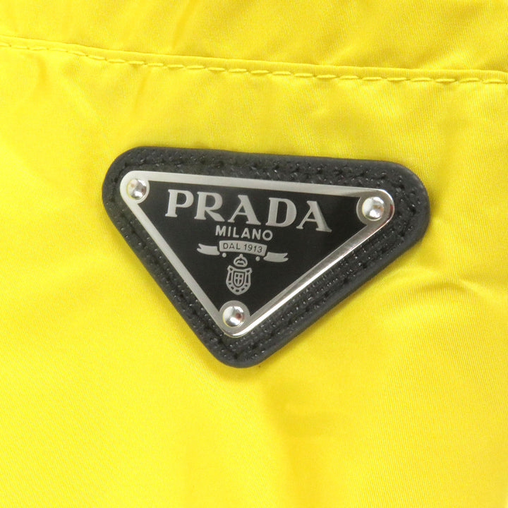 未使用品□PRADA プラダ 2021年製 SPH153 Re-NYLON トライアングルロゴ 三角プレート ショートパンツ イエロー S イタリア製 正規品 メンズ