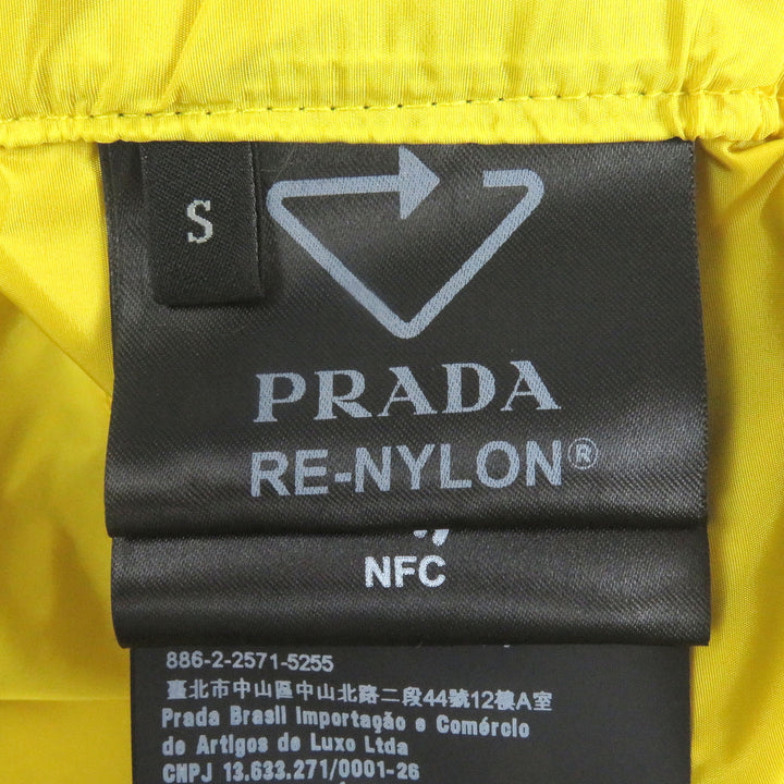 未使用品□PRADA プラダ 2021年製 SPH153 Re-NYLON トライアングルロゴ 三角プレート ショートパンツ イエロー S イタリア製 正規品 メンズ