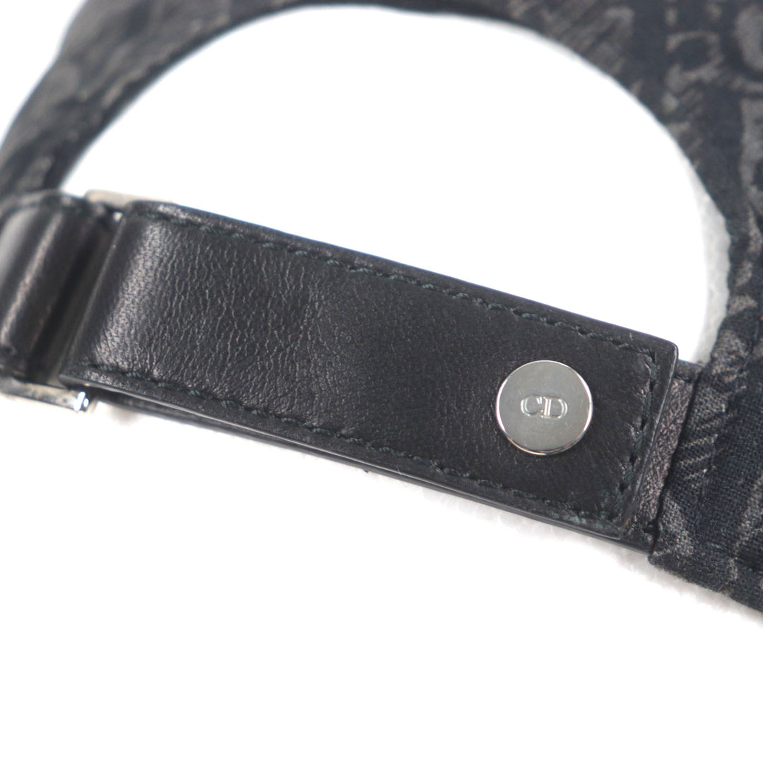 美品▼DIOR ディオール オム 933C902H4835 オブリーク レザー使い 帽子 ベースボールキャップ ダークグレー L イタリア製 正規品 メンズ