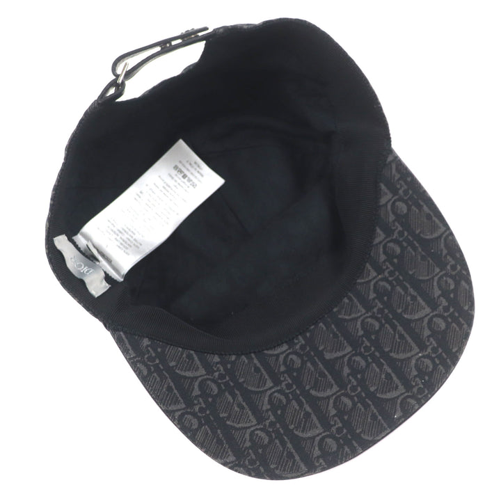 美品▼DIOR ディオール オム 933C902H4835 オブリーク レザー使い 帽子 ベースボールキャップ ダークグレー L イタリア製 正規品 メンズ