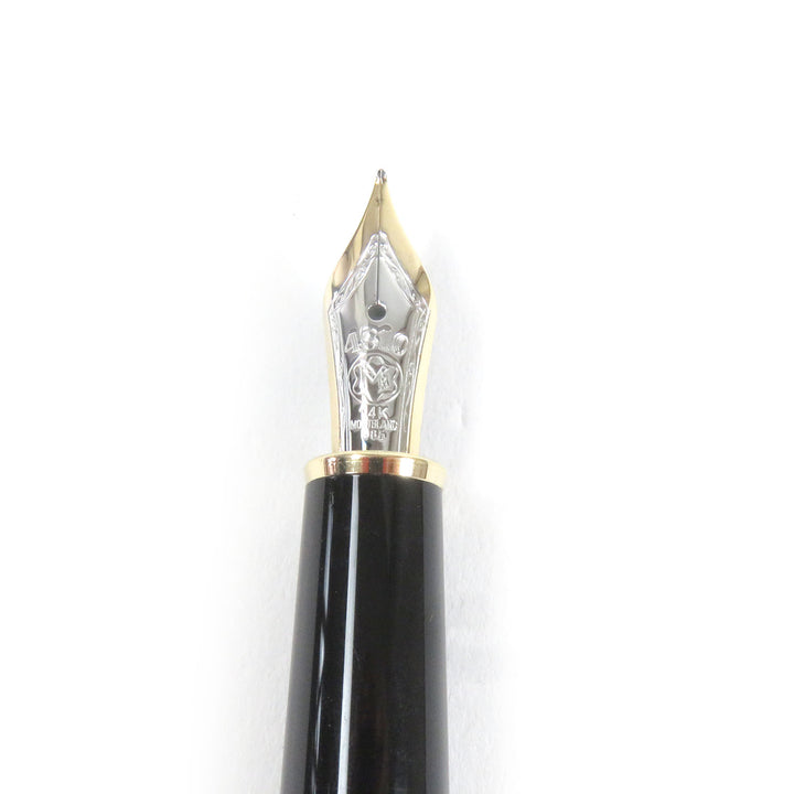 美品□MONTBLANC モンブラン マイスターシュテュック クラシック 14K Fニブ キャップ式 万年筆 ブラック ゴールド 箱付 ドイツ製 メンズ