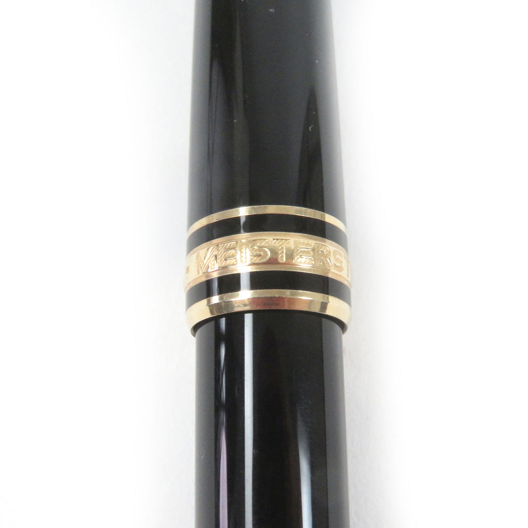 美品□MONTBLANC モンブラン マイスターシュテュック クラシック 14K Fニブ キャップ式 万年筆 ブラック ゴールド 箱付 ドイツ製 メンズ
