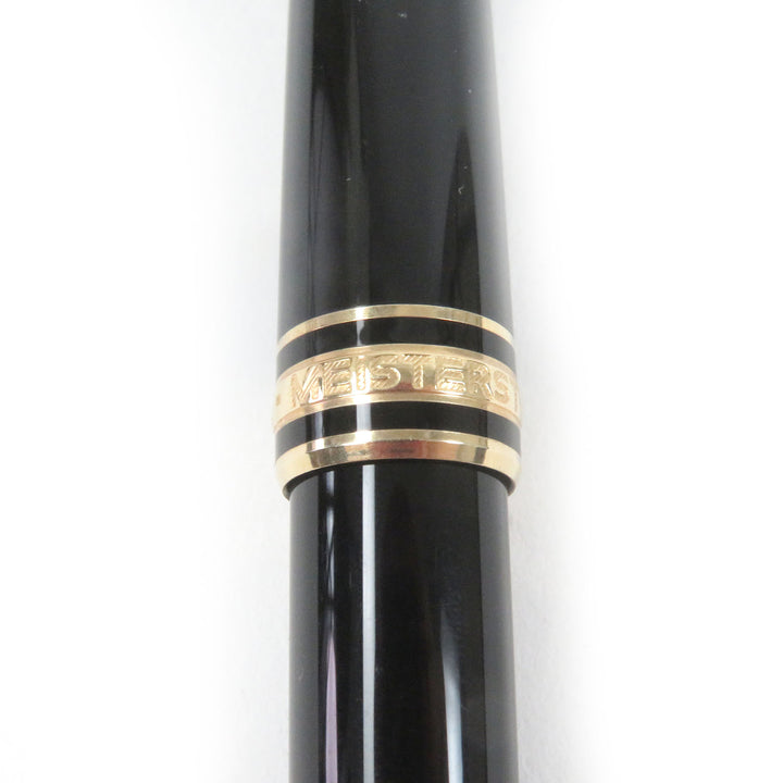 美品□MONTBLANC モンブラン マイスターシュテュック クラシック 14K Fニブ キャップ式 万年筆 ブラック ゴールド 箱付 ドイツ製 メンズ