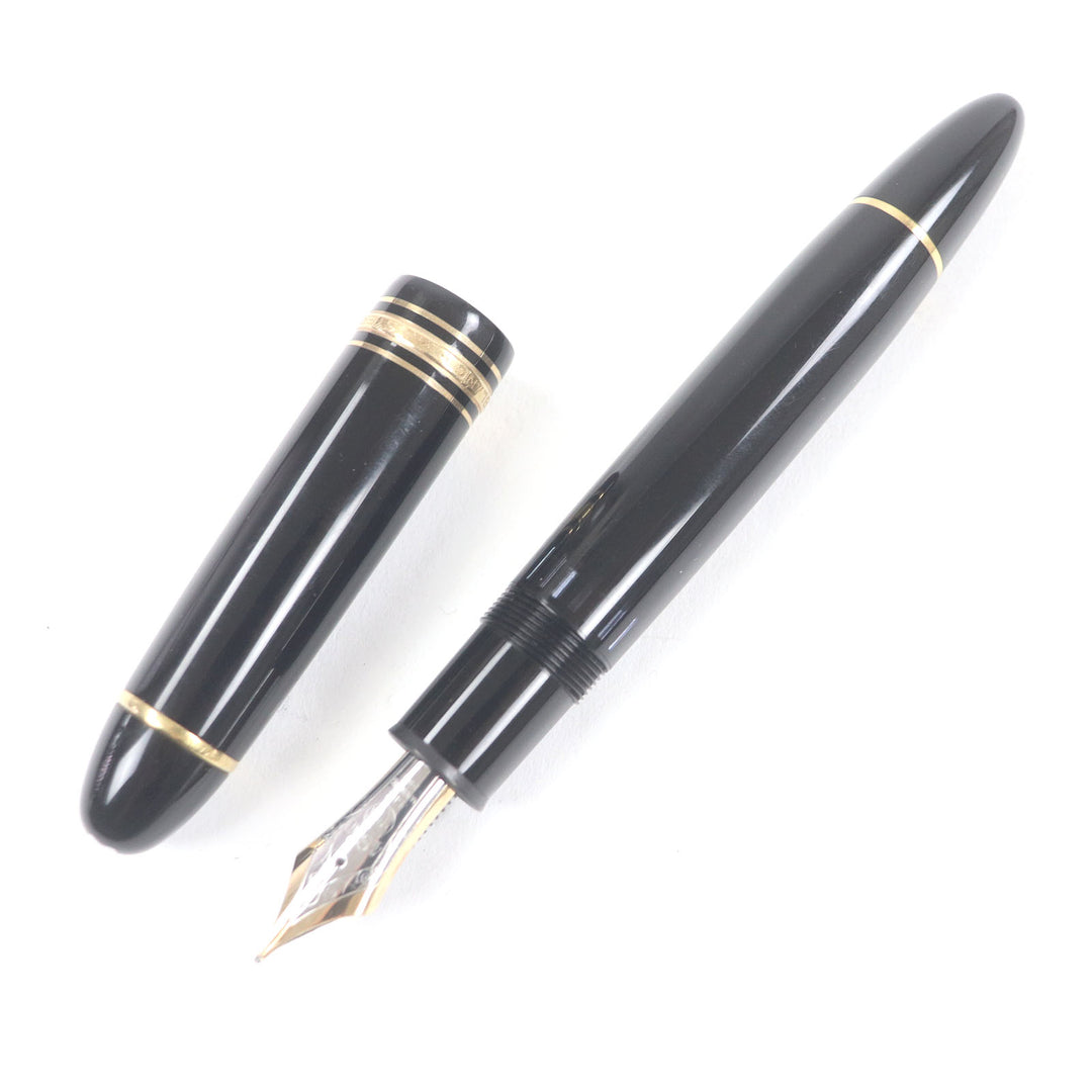 美品□MONTBLANC モンブラン マイスターシュテュック 149 ペン先14C キャップ式 万年筆 ブラック ゴールド ケース付き ドイツ製 メンズ
