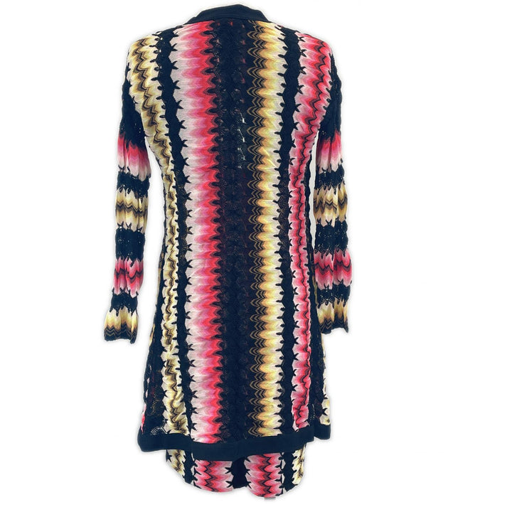 未使用品▲Missoni ミッソーニ シルク混 ロングカーディガン ワンピース 2点セット アンサンブル マルチ 38 伊製 正規品 レディース