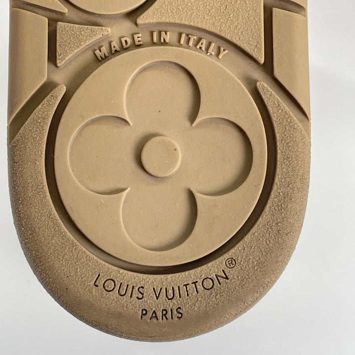 美品▲LOUIS VUITTON ルイヴィトン 2023年製 アスペンライン ムートン ベルトデザイン ショートブーツ ベージュ 37 伊製 レディース