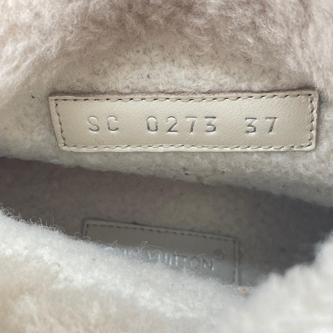 美品▲LOUIS VUITTON ルイヴィトン 2023年製 アスペンライン ムートン ベルトデザイン ショートブーツ ベージュ 37 伊製 レディース