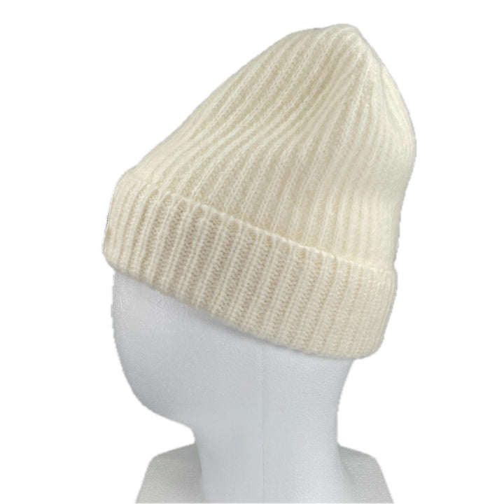 極美品▲MONCLER モンクレール 24年製 J20933B00072 BERRETTO ロゴワッペン付き ウール ニットキャップ ホワイト UNI イタリア製 正規品