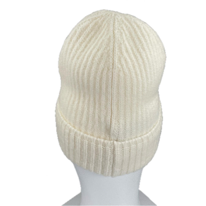 極美品▲MONCLER モンクレール 24年製 J20933B00072 BERRETTO ロゴワッペン付き ウール ニットキャップ ホワイト UNI イタリア製 正規品