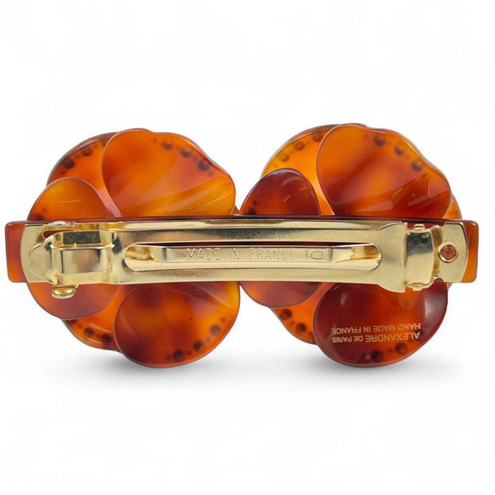 美品▲ALEXANDRE DE PARIS アレクサンドル ドゥ パリ 3個セット バレッタ マルチカラー 保存袋付き フランス製 重量100g レディース