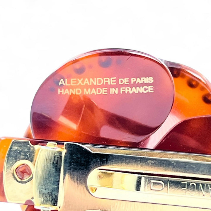 美品▲ALEXANDRE DE PARIS アレクサンドル ドゥ パリ 3個セット バレッタ マルチカラー 保存袋付き フランス製 重量100g レディース