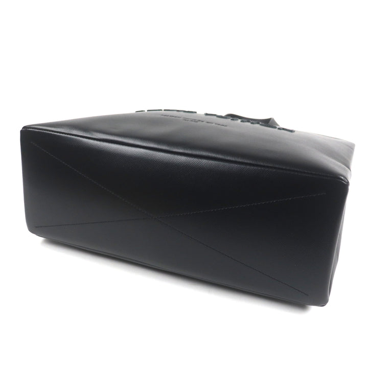 未使用品▼ルイヴィトン M13979 ショッパートートMM ロゴデザイン カウハイドレザー 2WAY トートバッグ ブラック 保存袋付き 仏製 メンズ