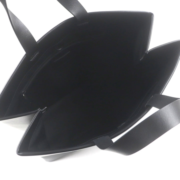 未使用品▼ルイヴィトン M13979 ショッパートートMM ロゴデザイン カウハイドレザー 2WAY トートバッグ ブラック 保存袋付き 仏製 メンズ
