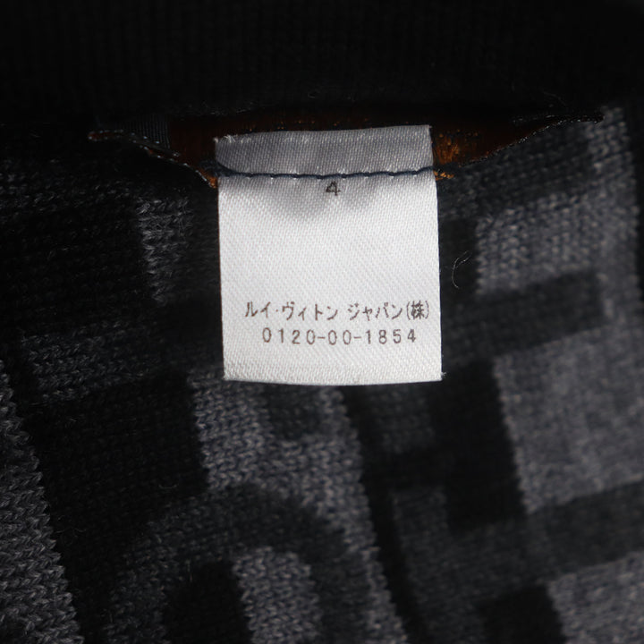 極美品▼LOUIS VUITTON ルイヴィトン M70911 エシャルプ・LVスプリット ウール100% ノワール グリ アントラシット ニットマフラー 正規品