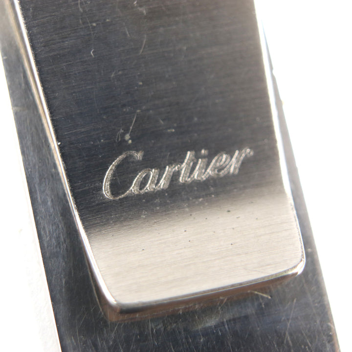 美品▼Cartier カルティエ C2 デコール ロゴ入り ビルクリップ 札ばさみ マネークリップ シルバー スペイン製 メンズ