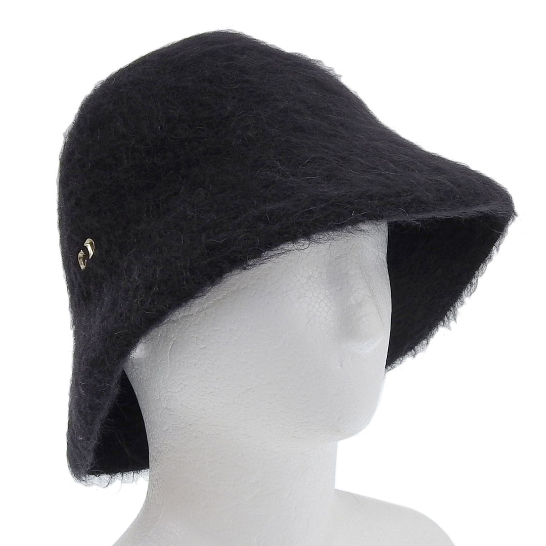 極美品▲Christian Dior クリスチャンディオール 35DTM985G102 モヘア混 CDロゴ金具 バケット ハット ブラック M 伊製 正規品 レディース