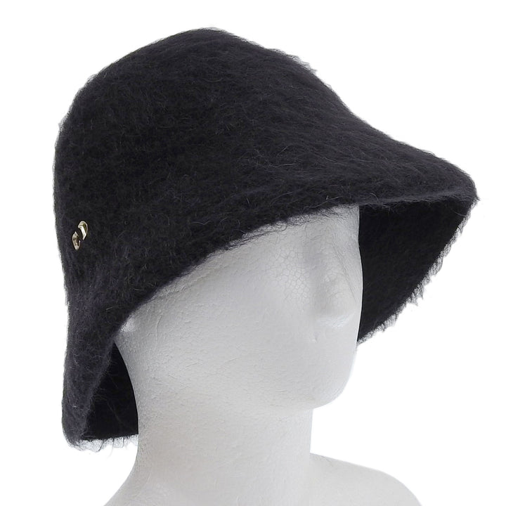 極美品▲Christian Dior クリスチャンディオール 35DTM985G102 モヘア混 CDロゴ金具 バケット ハット ブラック M 伊製 正規品 レディース