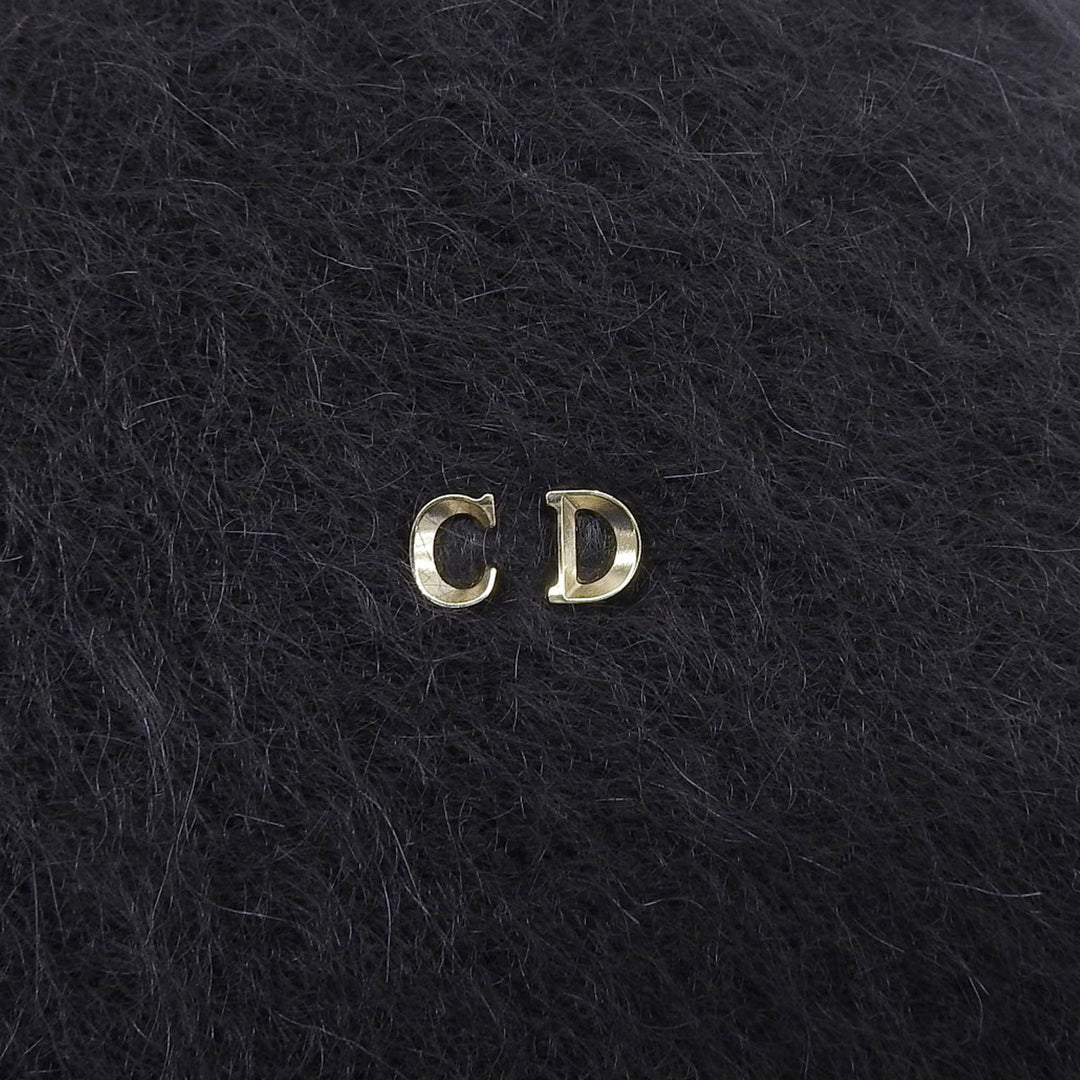 極美品▲Christian Dior クリスチャンディオール 35DTM985G102 モヘア混 CDロゴ金具 バケット ハット ブラック M 伊製 正規品 レディース