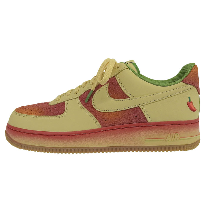 未使用品▲NIKE ナイキ DZ4493-700 AIR FORCE1 チリペッパーデザイン レザーローカットスニーカー イエロー オレンジ グリーン 28.5 箱付
