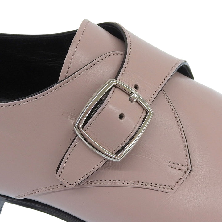 極美品▲CELINE セリーヌ JACNO ジャクノ モンクストラップ レザーシューズ ドレスシューズ ピンク 36.5 イタリア製 レディース