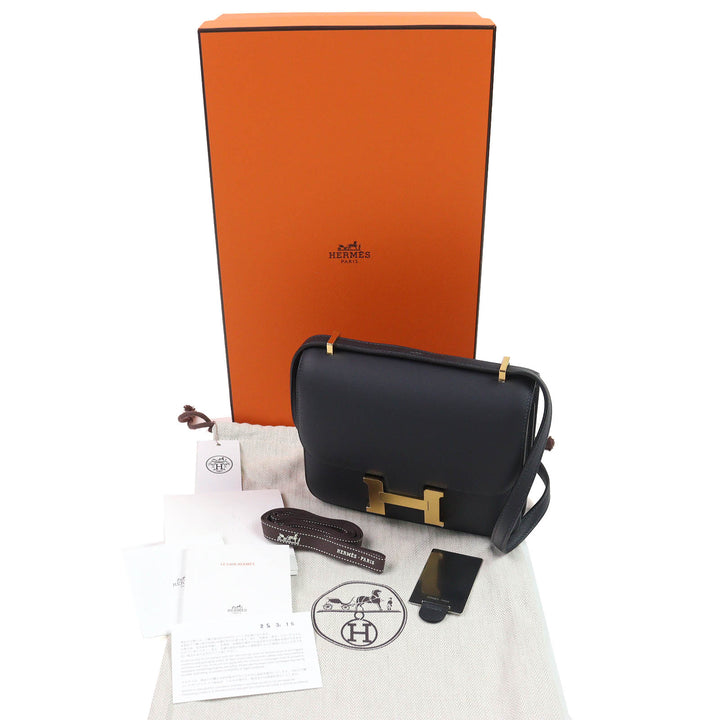 未使用品△HERMES エルメス コンスタンス3 ミニ 18 ミロワール ヴォースイフト キャバン ゴールド金具 ショルダーバッグ K刻印 箱付 仏製