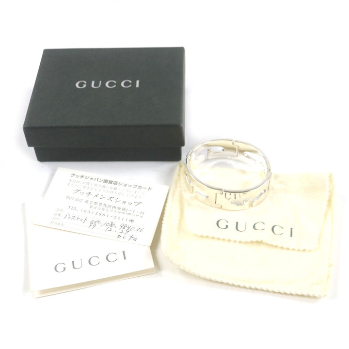 極美品▼GUCCI グッチ ヴィンテージ ヘヴィーブレスレット 925 トムフォード期 シルバー 箱・保存袋付き イタリア製 重量83.8g メンズ
