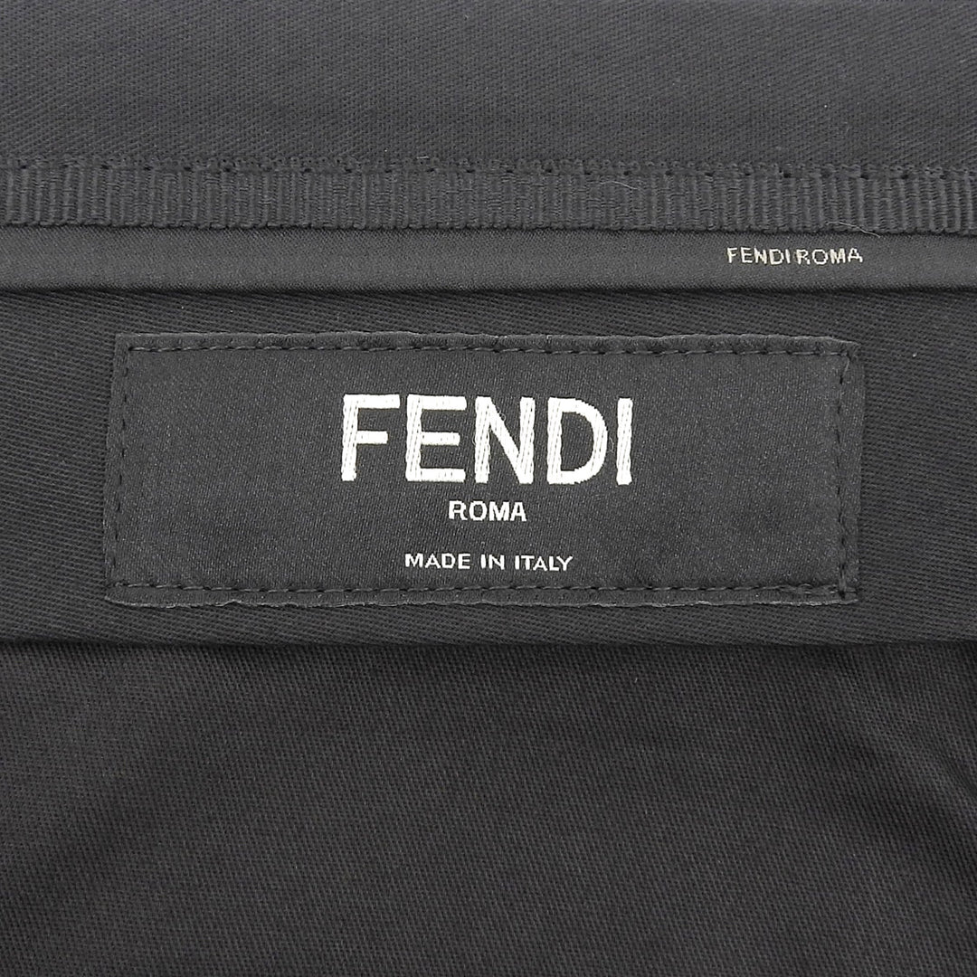 極美品▲FENDI フェンディ 2022年製 FB0521 FFロゴ刺繍 シャドーストライプ ショートパンツ ブラック 44 イタリア製 正規品 メンズ