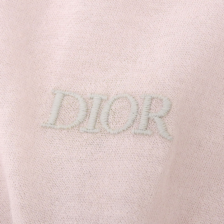 未使用品▲DIOR ディオール オム 243J831A0800 袖口ロゴ刺繡・ロゴボタン付き 長袖ニットポロシャツ ピンク S イタリア製 正規品 メンズ