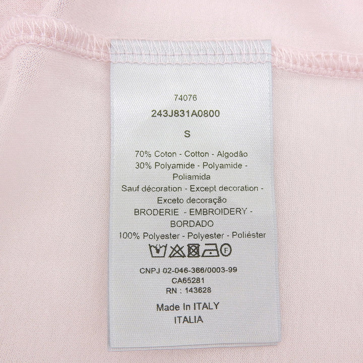 未使用品▲DIOR ディオール オム 243J831A0800 袖口ロゴ刺繡・ロゴボタン付き 長袖ニットポロシャツ ピンク S イタリア製 正規品 メンズ