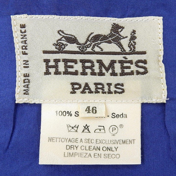 良品▲HERMES エルメス ヴィンテージ シルク100% 超希少 SICHUAN 四川省 アニマル柄 ジレ ベスト マルチカラー 46 フランス製 メンズ