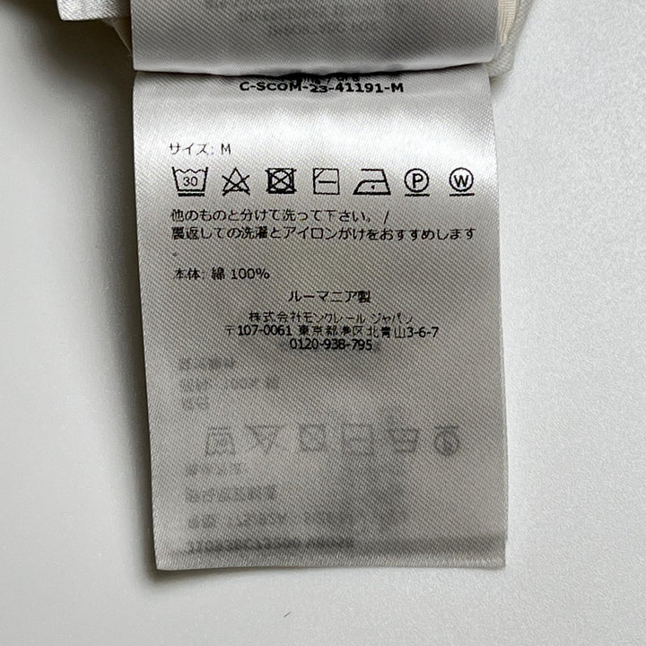 美品▲MONCLER モンクレール 23SS MAGLIA MANICA CORTA コットン100％ ロゴワッペン付き 半袖Ｔシャツ ホワイト M 正規品 レディース
