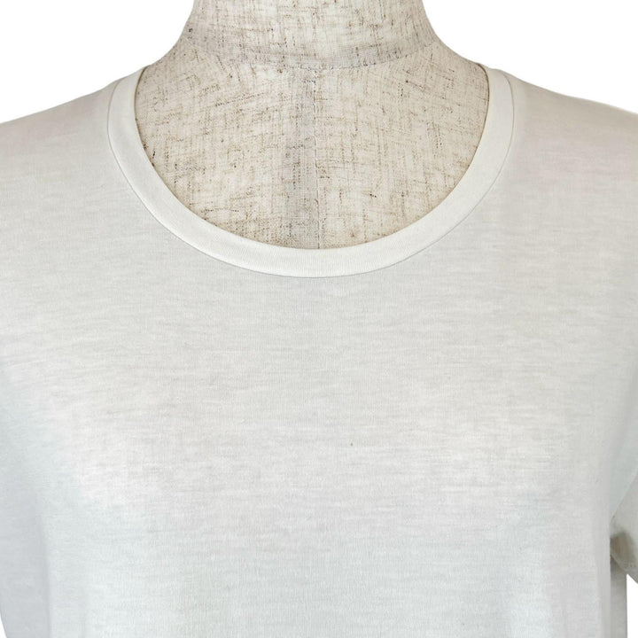 美品▲MONCLER モンクレール 23SS MAGLIA MANICA CORTA コットン100％ ロゴワッペン付き 半袖Ｔシャツ ホワイト M 正規品 レディース