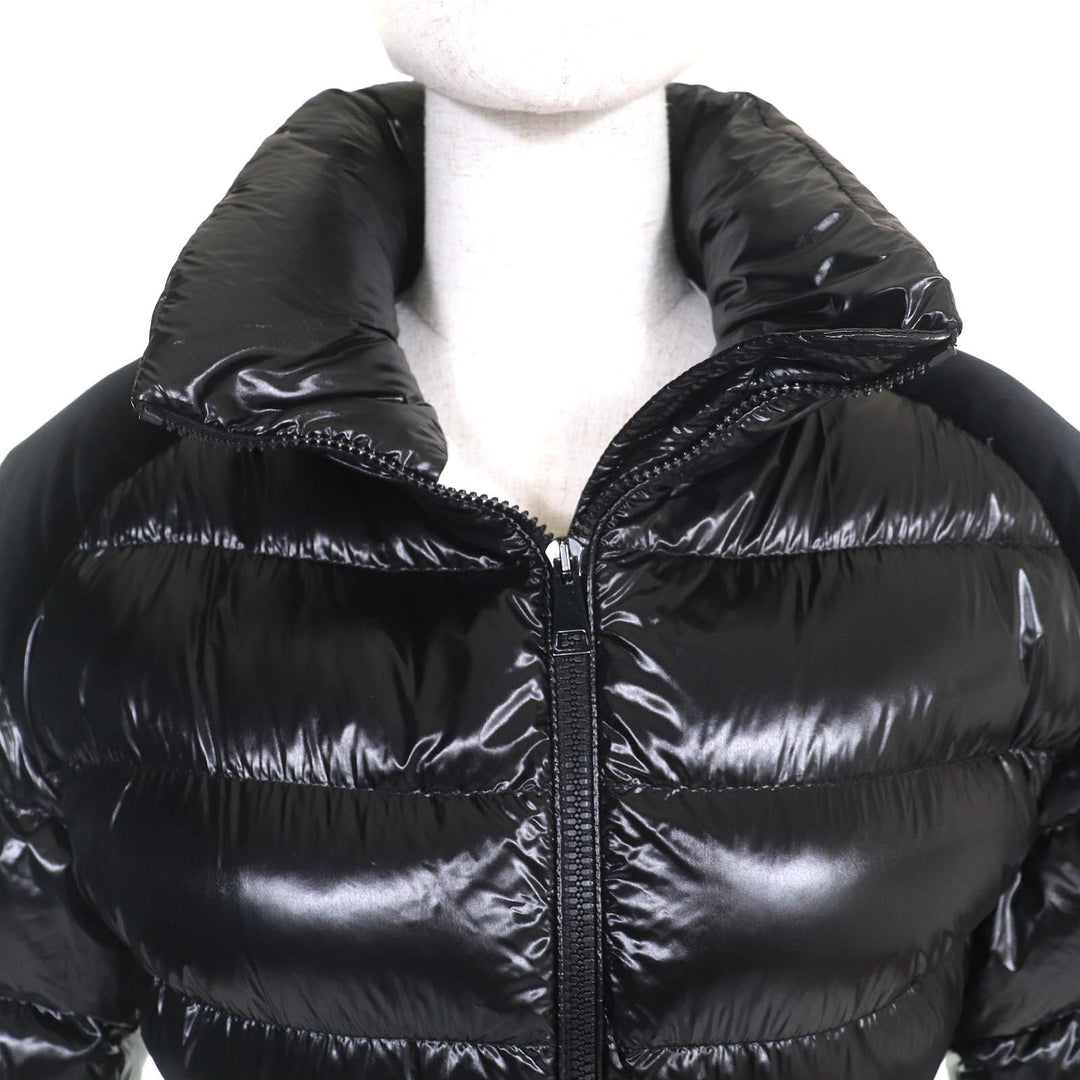 極美品△MONCLER モンクレール CELEPINE セレパイン ロゴワッペン ロゴベルト付き ZIPUP ダウンジャケット ブラック 00 国内正規品