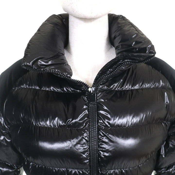 極美品△MONCLER モンクレール CELEPINE セレパイン ロゴワッペン ロゴベルト付き ZIPUP ダウンジャケット ブラック 00 国内正規品