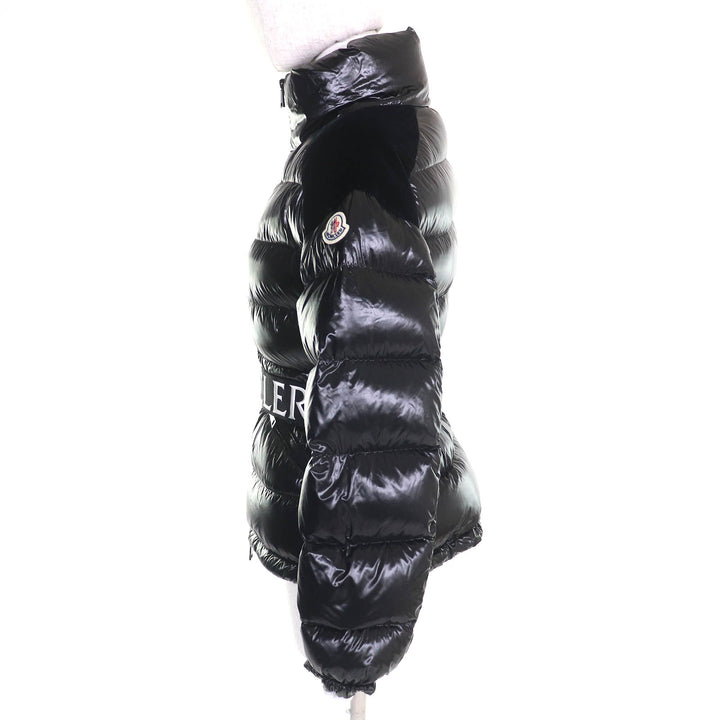 極美品△MONCLER モンクレール CELEPINE セレパイン ロゴワッペン ロゴベルト付き ZIPUP ダウンジャケット ブラック 00 国内正規品