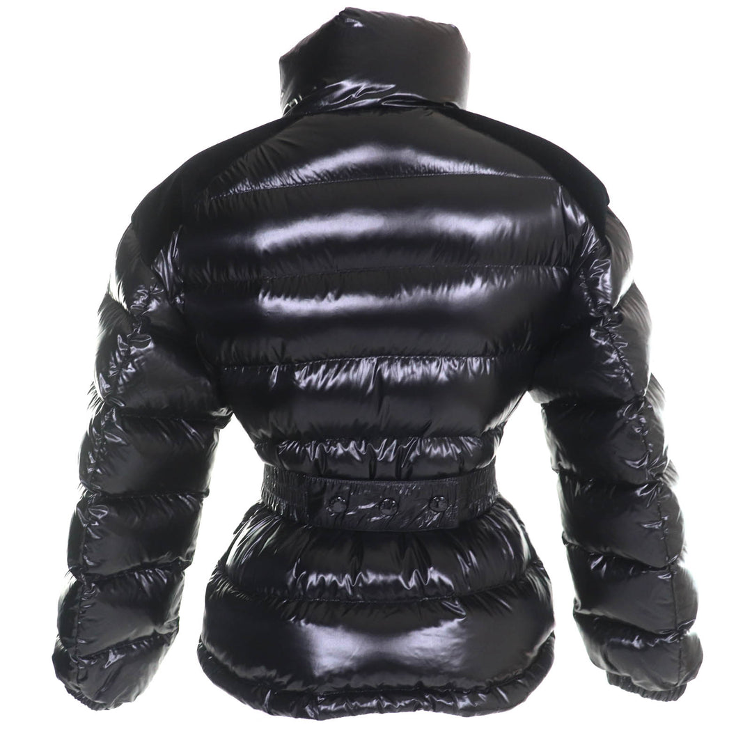 極美品△MONCLER モンクレール CELEPINE セレパイン ロゴワッペン ロゴベルト付き ZIPUP ダウンジャケット ブラック 00 国内正規品