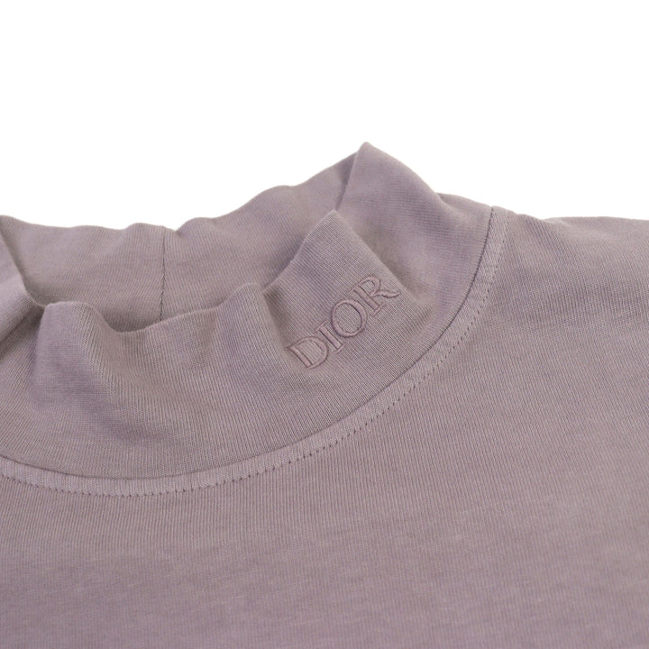 極美品○DIOR ディオール オム 2022年製 213J649A0554 コットン100% ロゴ刺繍 ハイネック 長袖Ｔシャツ L イタリア製 正規品 メンズ